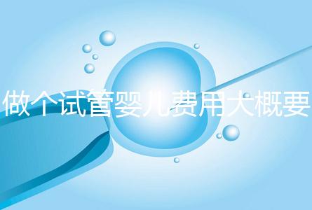 做個試管嬰兒費用大概要多少（做個試管嬰兒費用大概要多少錢）