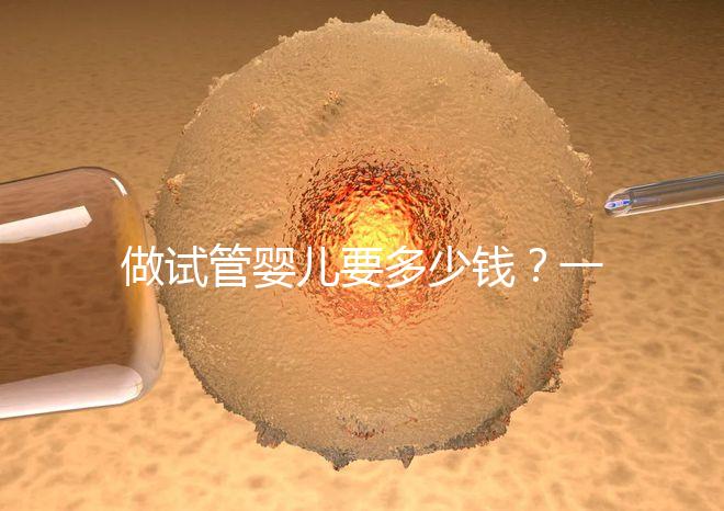 做試管嬰兒要多少錢？一起算筆經濟賬