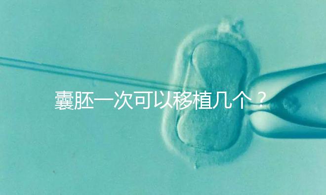 囊胚一次可以移植幾個(gè)?