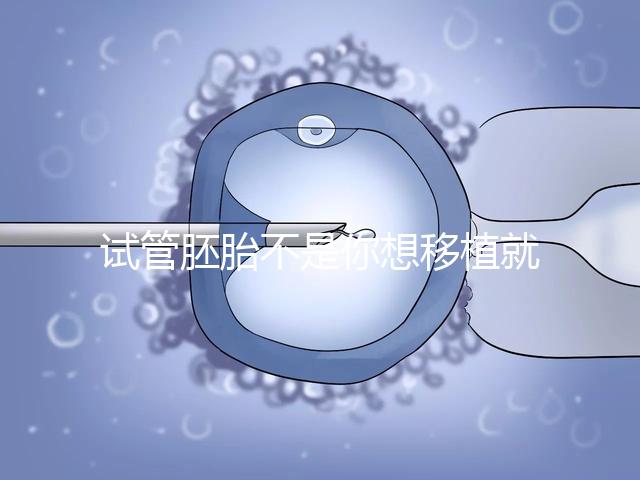 試管胚胎不是你想移植就可以移動的，需要滿足這些條件！